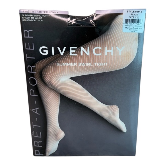 Givenchy PRÊT-A-PORTER 03414 Summer Swirl Tight Size C/D Black Sheer to Waist - Picture 1 of 2